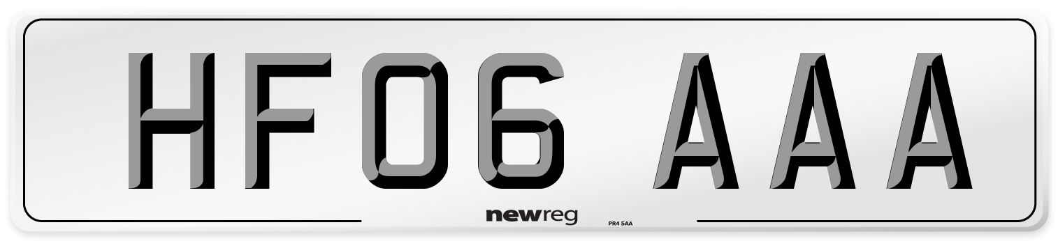 HF06 AAA Number Plate from New Reg